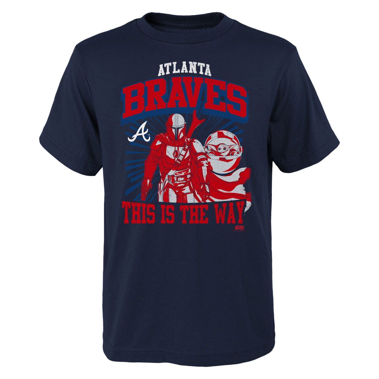 

Футболка Youth Navy Atlanta Braves Star Wars This is the Way Outerstuff