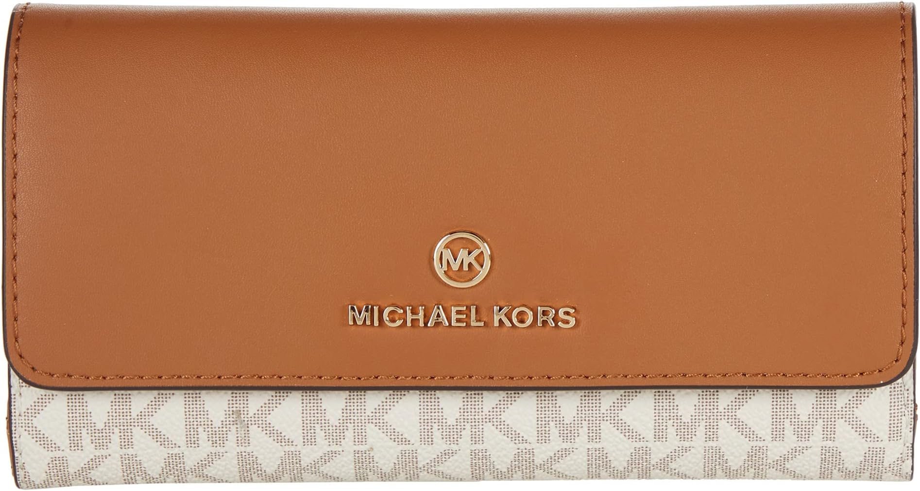 

Большой кошелек тройного сложения Jet Set Charm MICHAEL Michael Kors, цвет Vanilla/Acorn