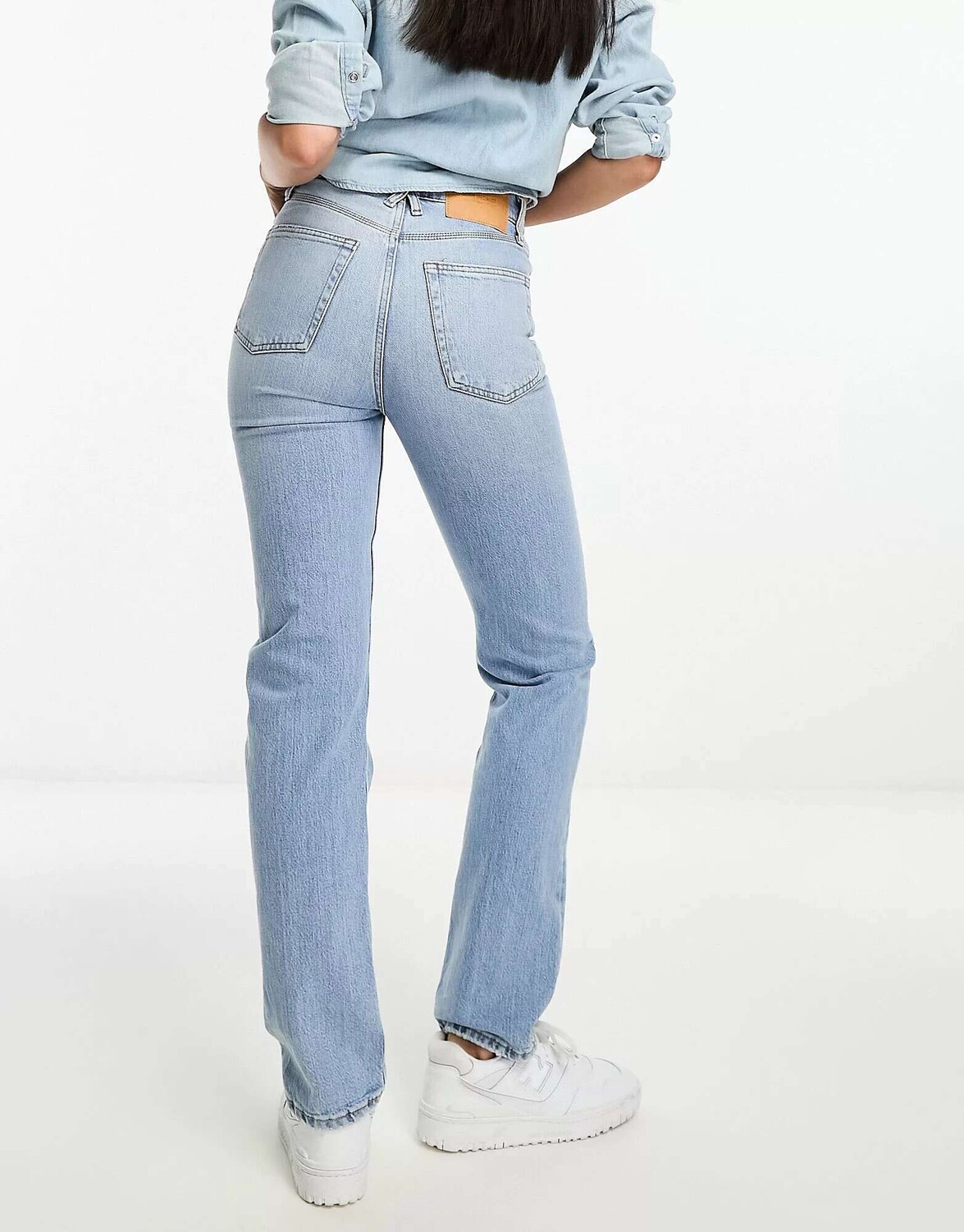 

Синие джинсы прямого кроя до щиколотки River Island