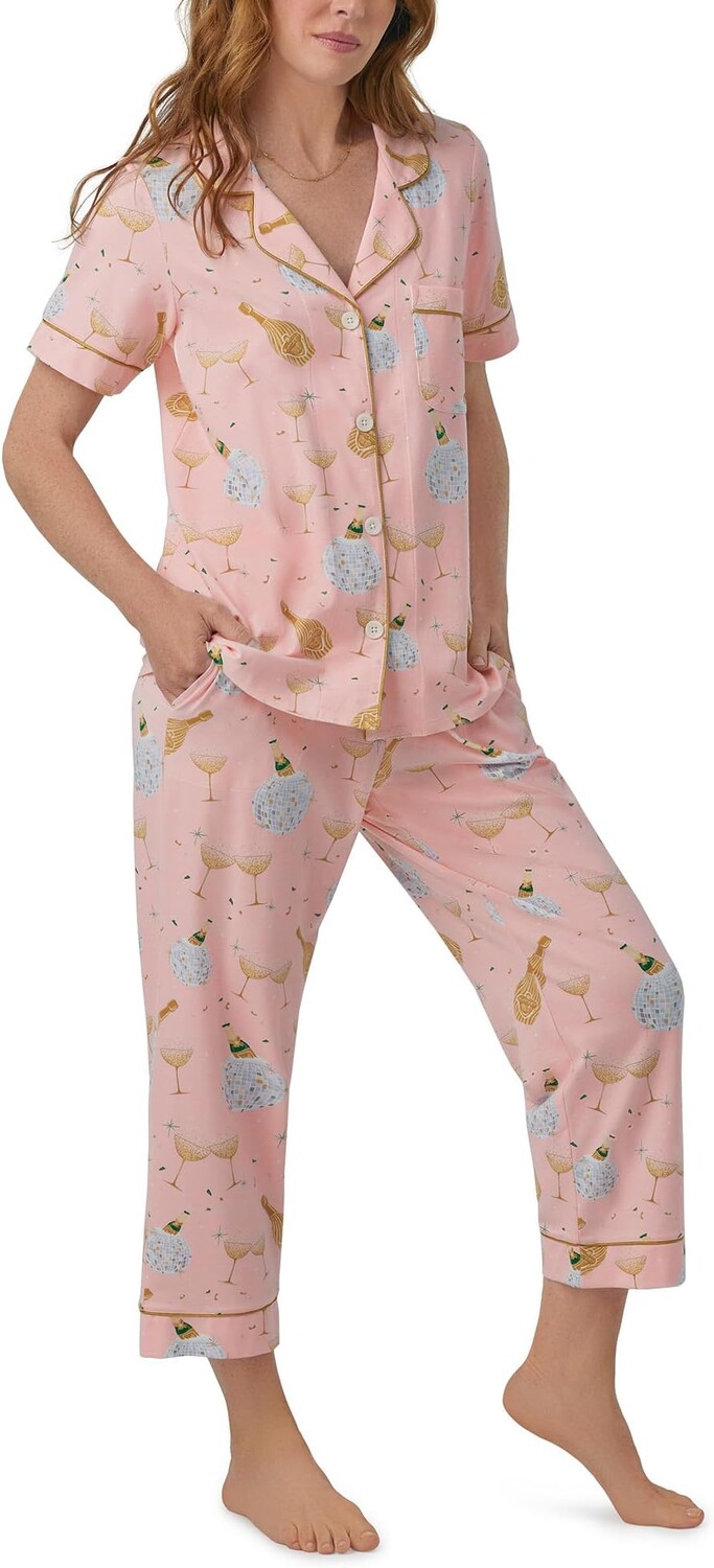 

Укороченная пижама с короткими рукавами Bedhead PJs, цвет Champagne Disco