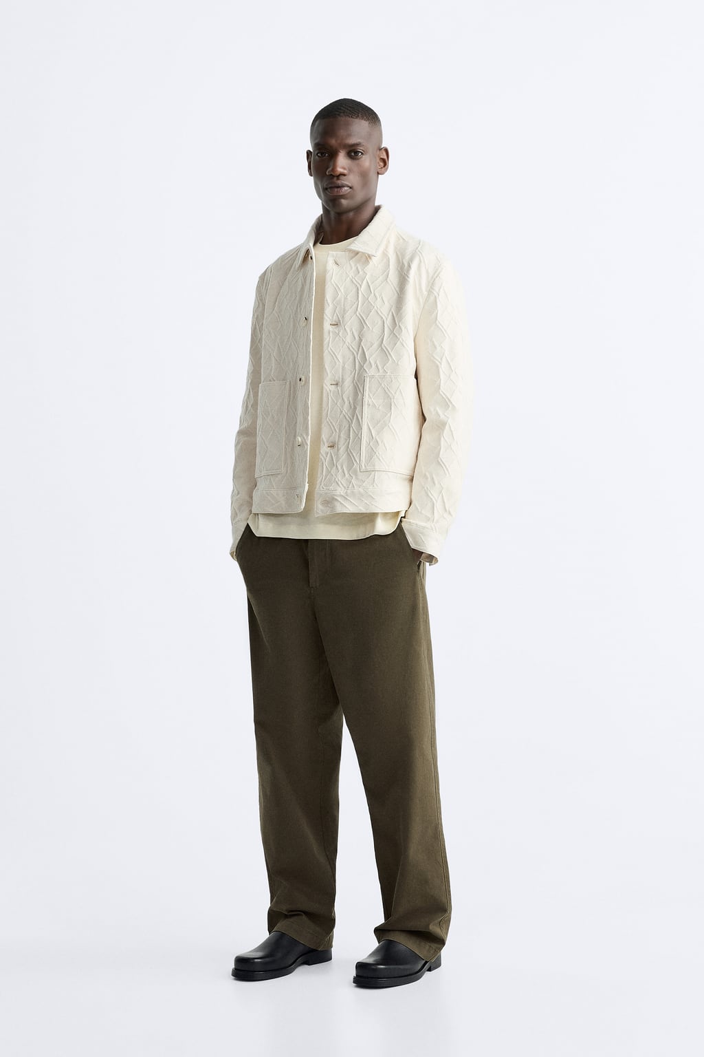 

Жаккардовый кардиган ZARA, белый