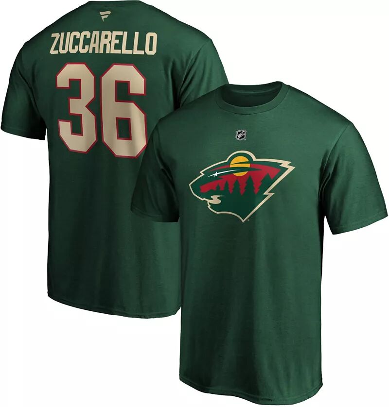 

Мужская зеленая футболка игрока НХЛ Minnesota Wild Mats Zuccarello #36