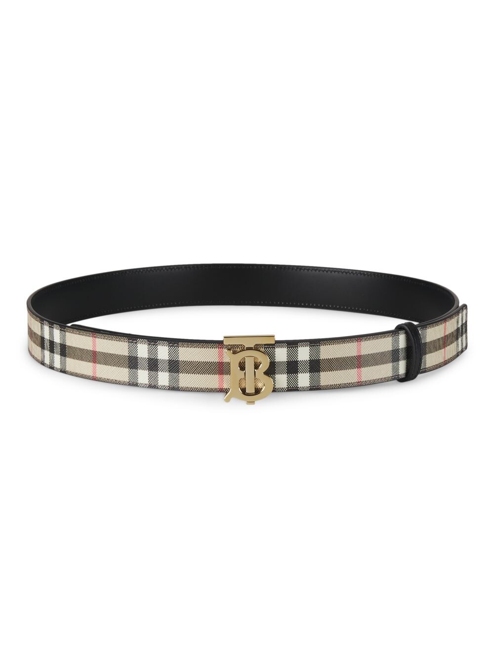 

Двусторонний холщовый ремень с покрытием TB Check Burberry, черный