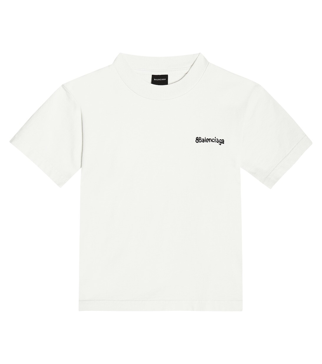 

Хлопковая футболка с логотипом Balenciaga Kids, белый