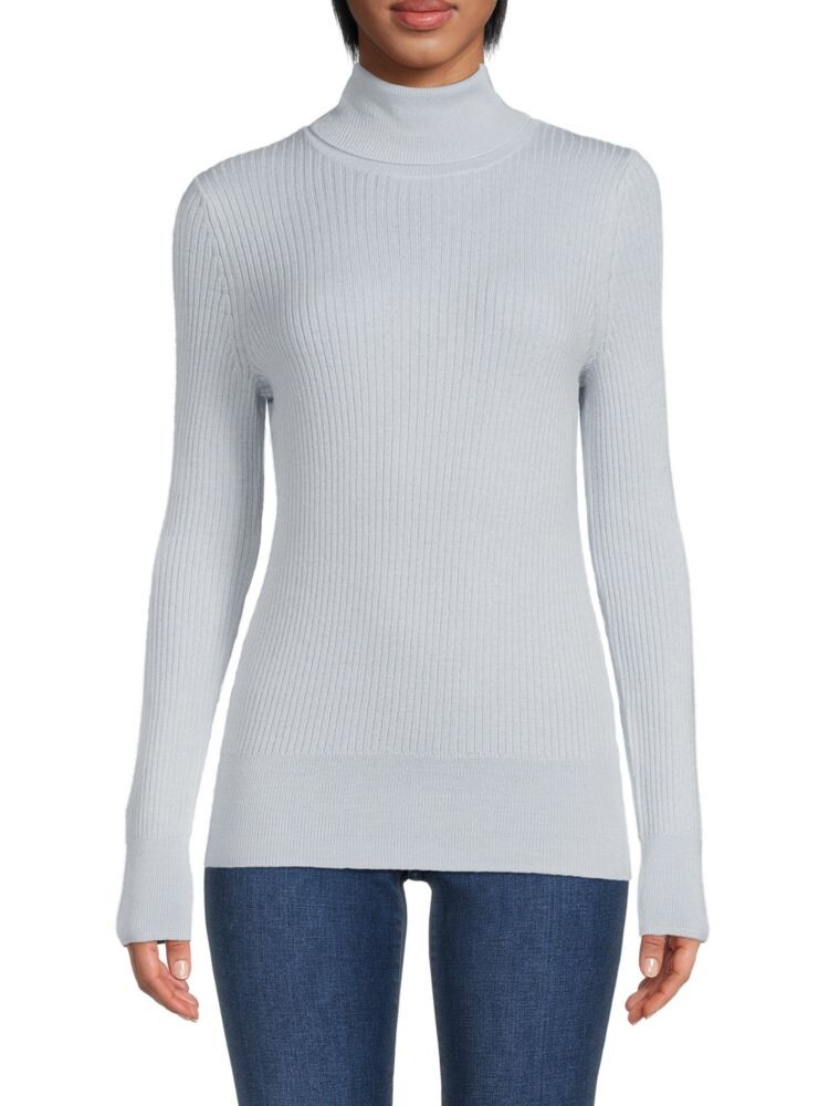 

Свитер из смесовой мериносовой шерсти в рубчик Saks Fifth Avenue, цвет Faded Sky