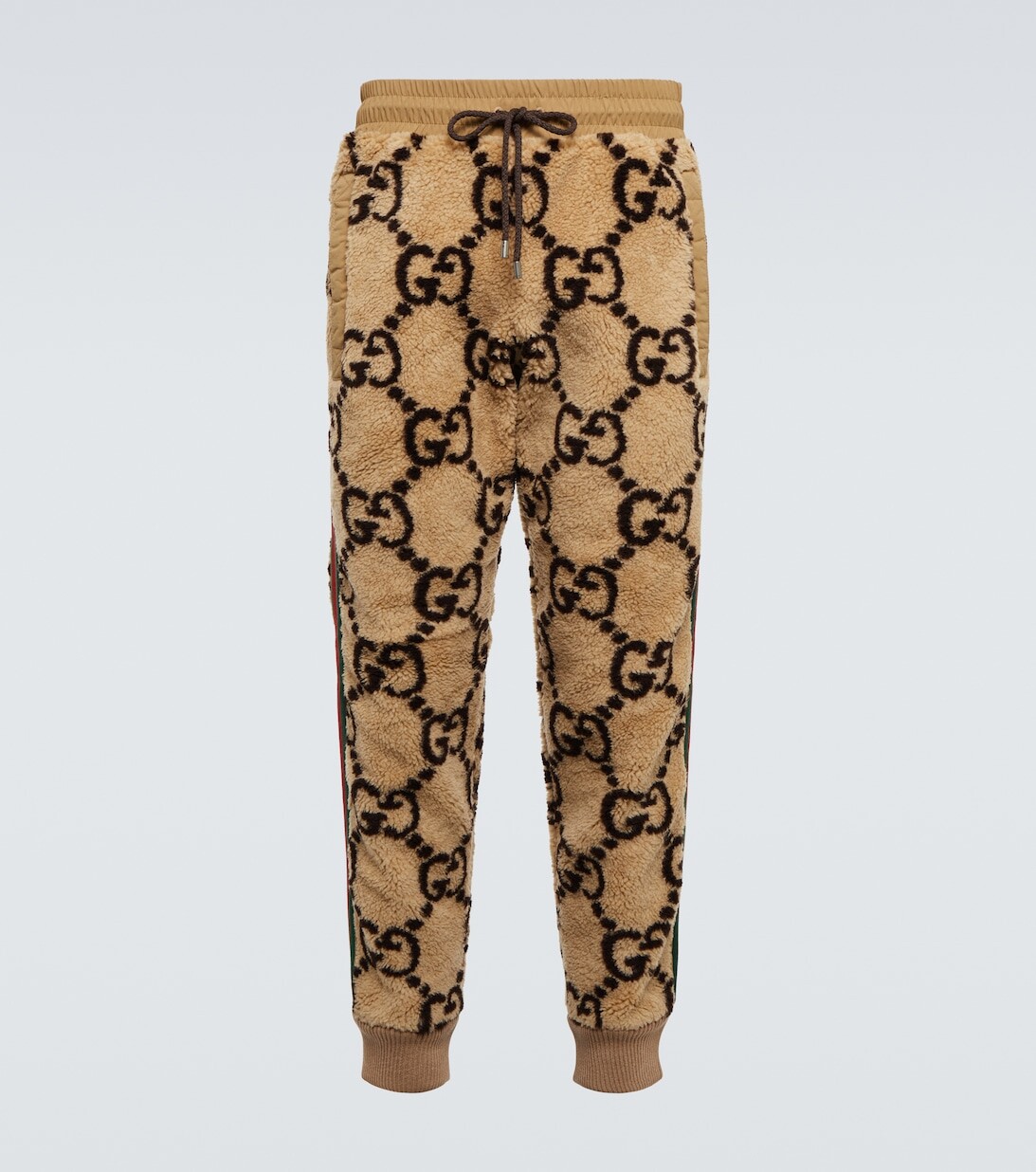 

Флисовые спортивные брюки с узором GG Gucci, бежевый