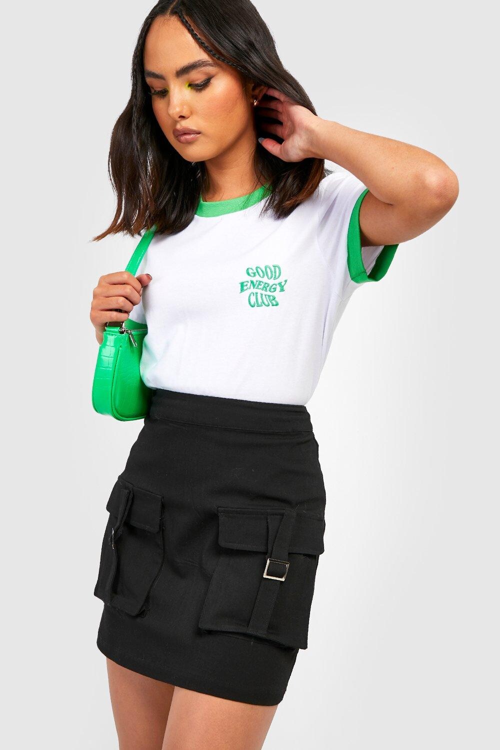 

Футболка ringer с вышивкой good energy club Boohoo, белый