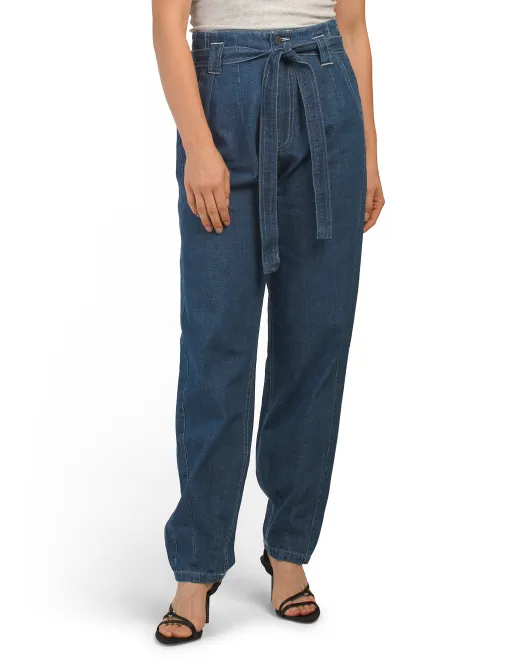 

Джинсы с высокой талией и складками Jacquie The Label, цвет Dark Denim