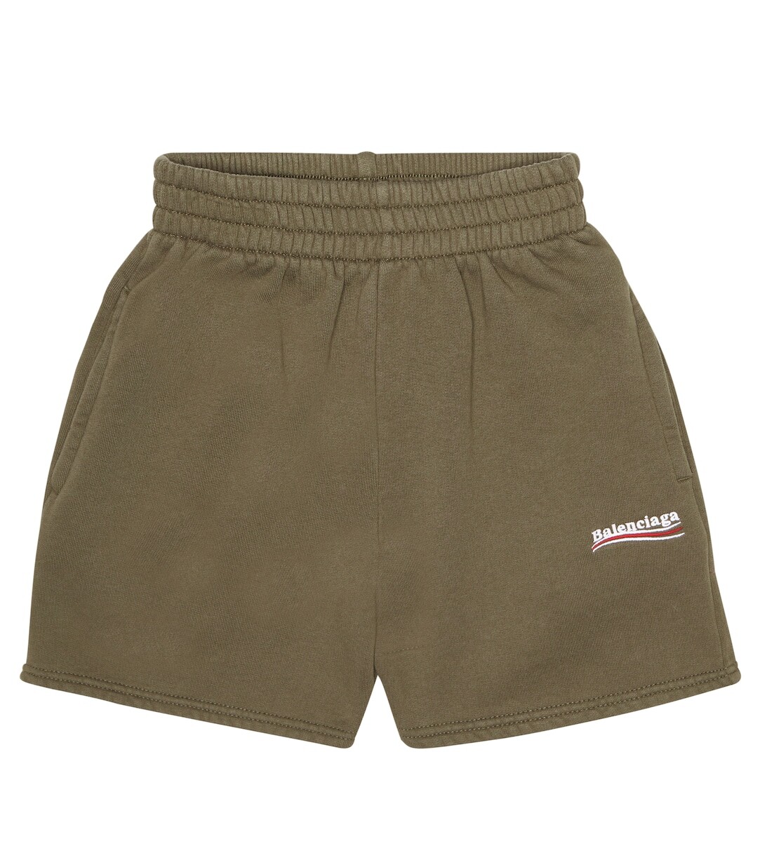 

Шорты из хлопкового флиса Balenciaga Kids, зеленый