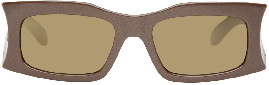 

Коричневые прямоугольные солнцезащитные очки Balenciaga, цвет Brown