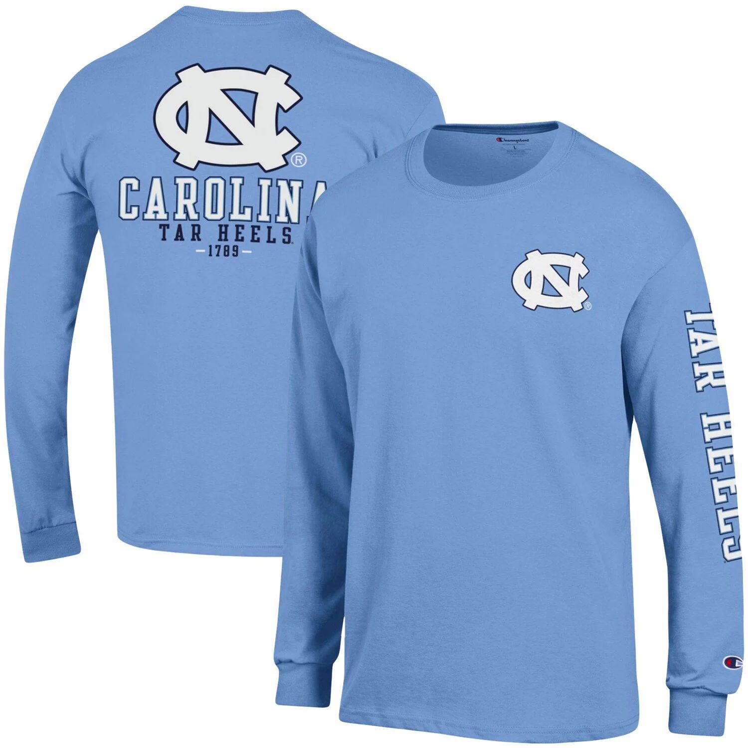 

Мужская футболка с длинным рукавом Carolina Blue North Carolina Tar Heels Team Stack Champion