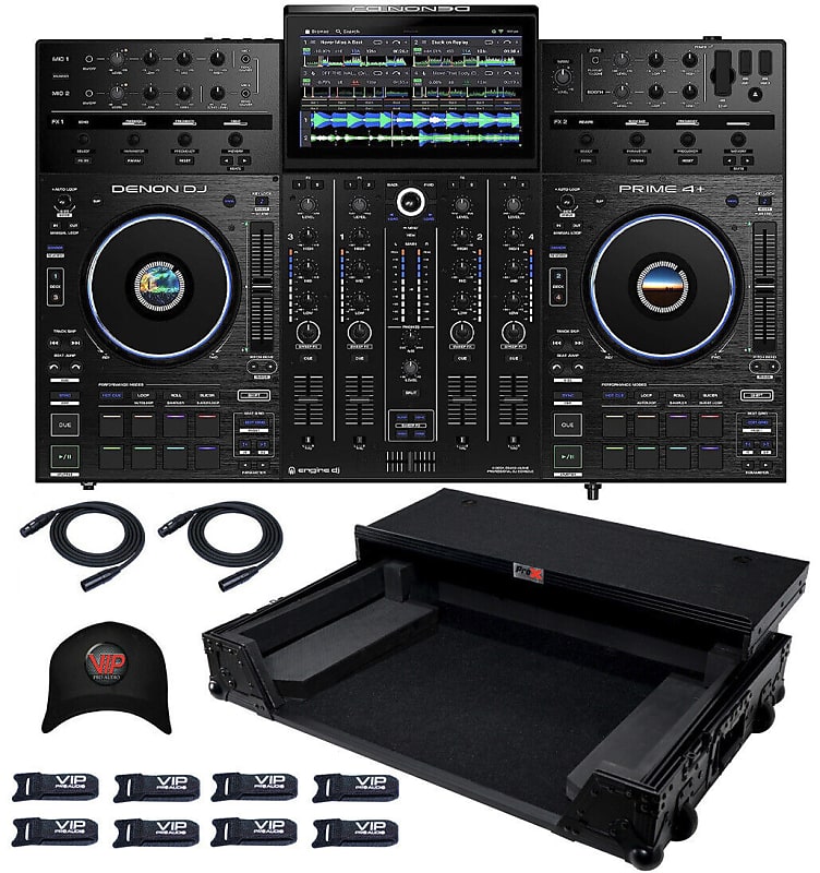 DJ-Контроллер Denon PRIME 4+ DJ Controller WI-FI STREAMING w/ Amazon Music + XS-PRIME4 WLTBL Case dj контроллер prox xb dj2go2 k