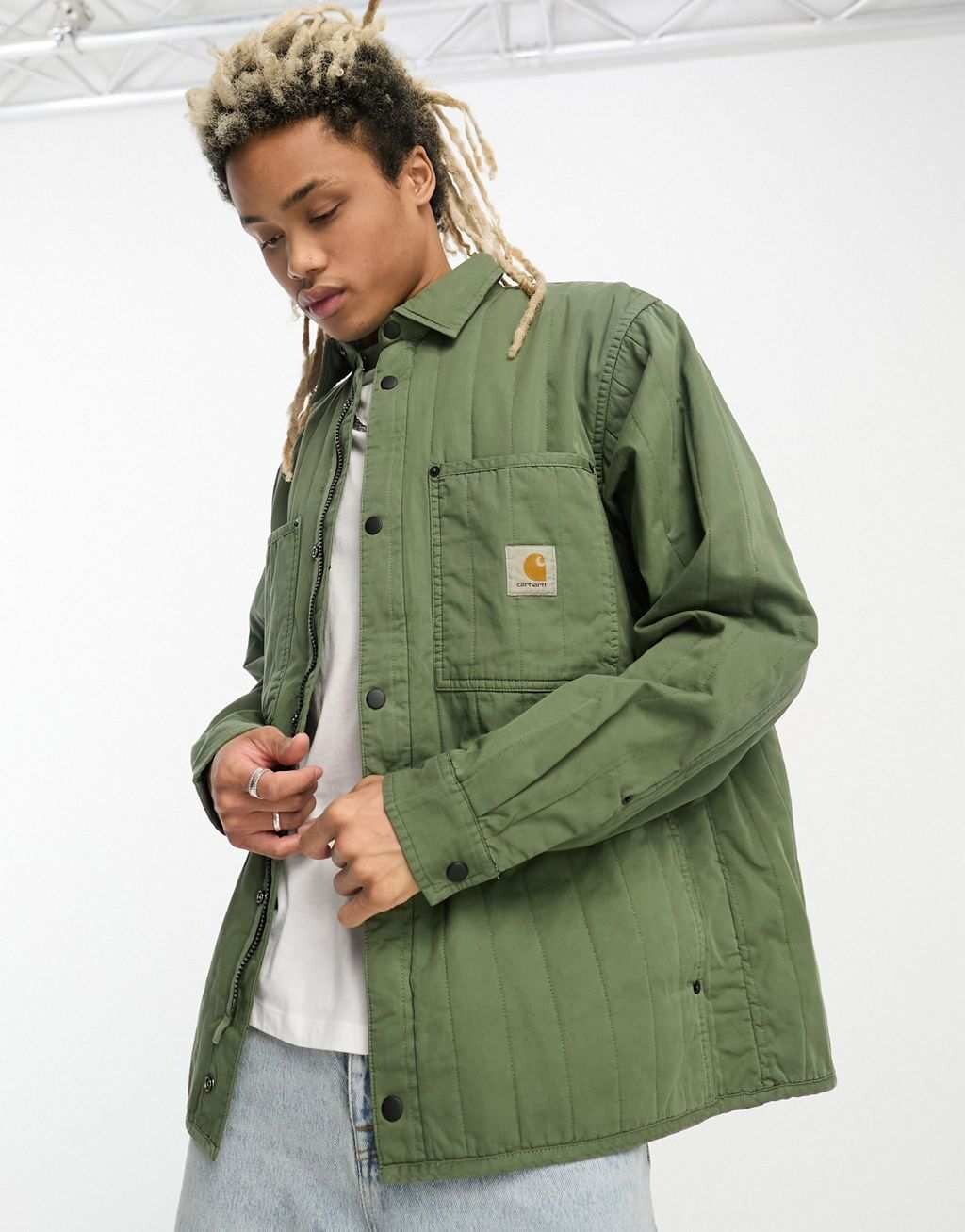 

Зеленая стеганая рубашка Carhartt WIP Skyler