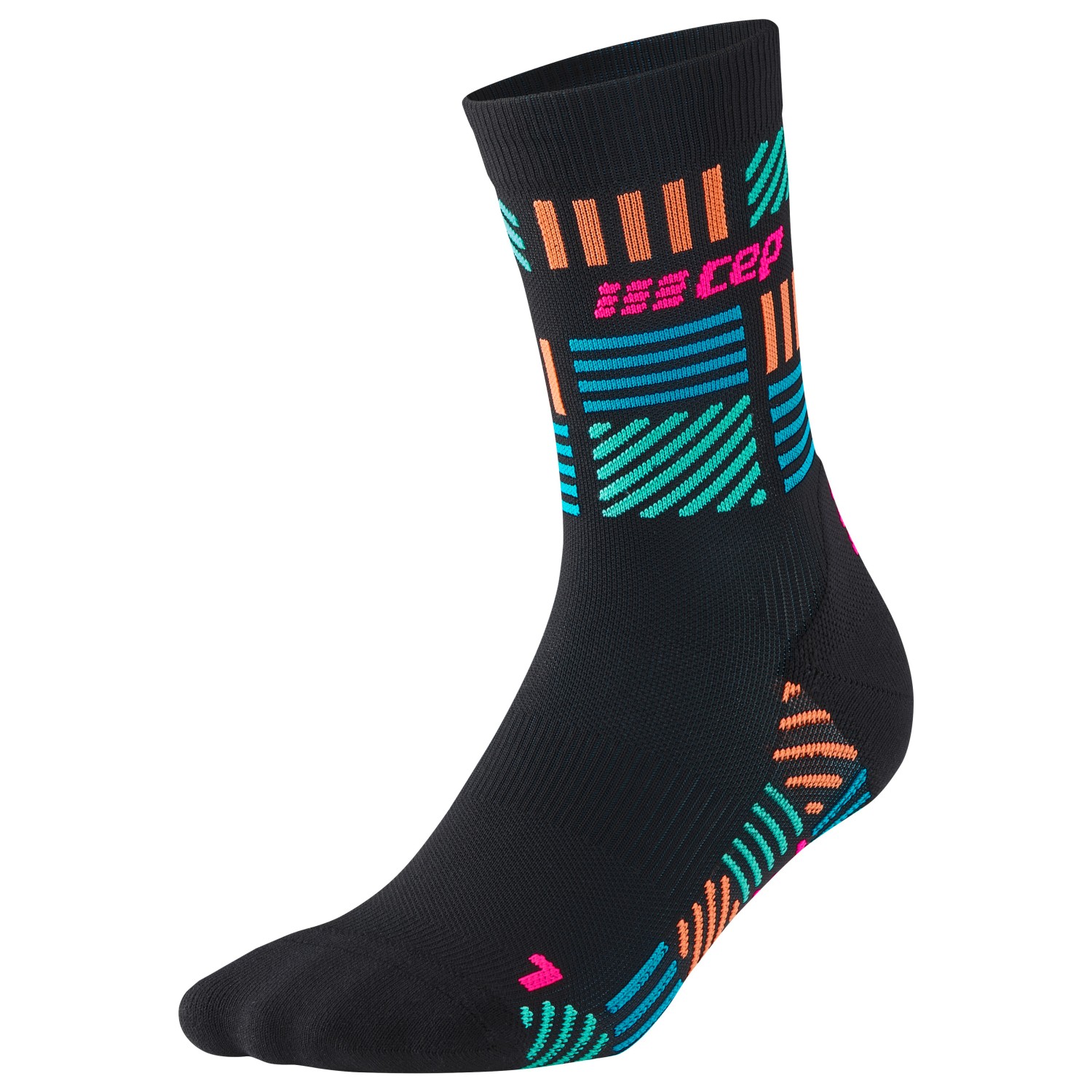 

Компрессионные носки Cep The Run Limited 2024.2 Socks Mid Cut, цвет Black/Neon Pink