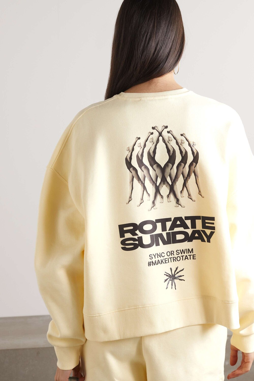 

ROTATE BIRGER CHRISTENSEN + NET SUSTAIN Sunday толстовка из джерси из органического хлопка с принтом, желтый