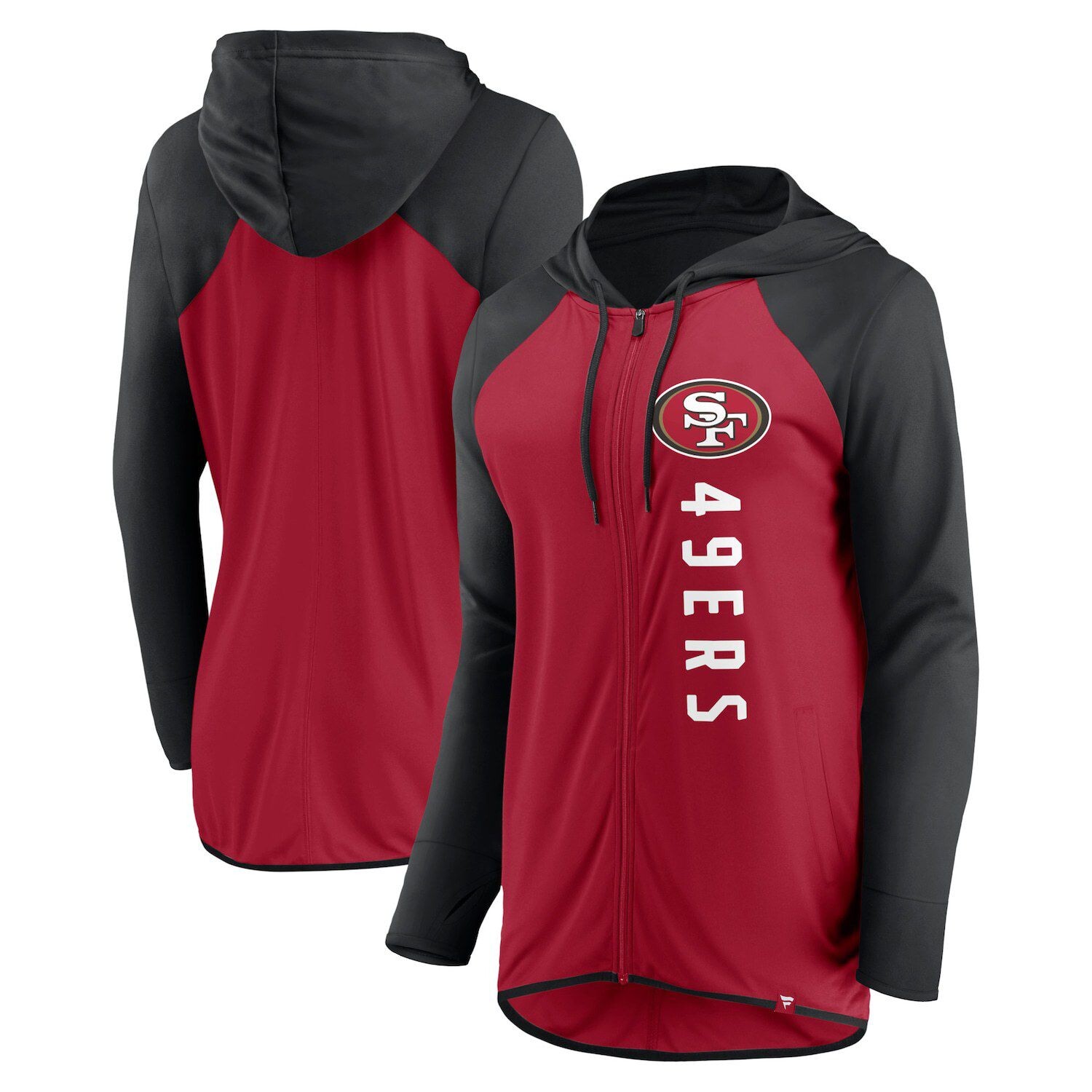 

Женская толстовка с молнией во всю длину Fanatics Branded Scarlet/Black San Francisco 49ers Forever Fan Fanatics