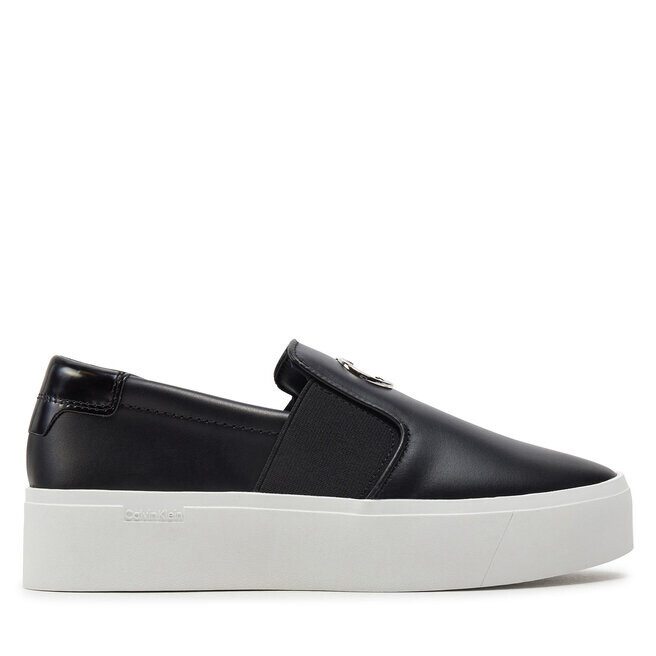 Кроссовки Calvin Klein Flatform Cup Slip On Re Lock Lth HW0HW02057 Black BEH, черный кроссовки calvin klein flatform cupsole slip on lth hw0hw01893 black beh черный