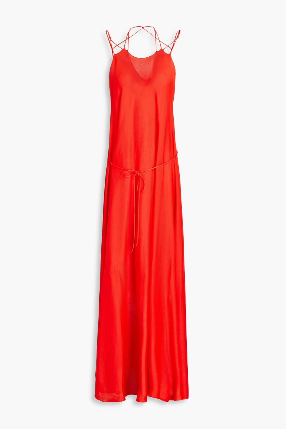

Трикотажное платье макси на шнуровке Victoria Beckham, цвет Tomato red