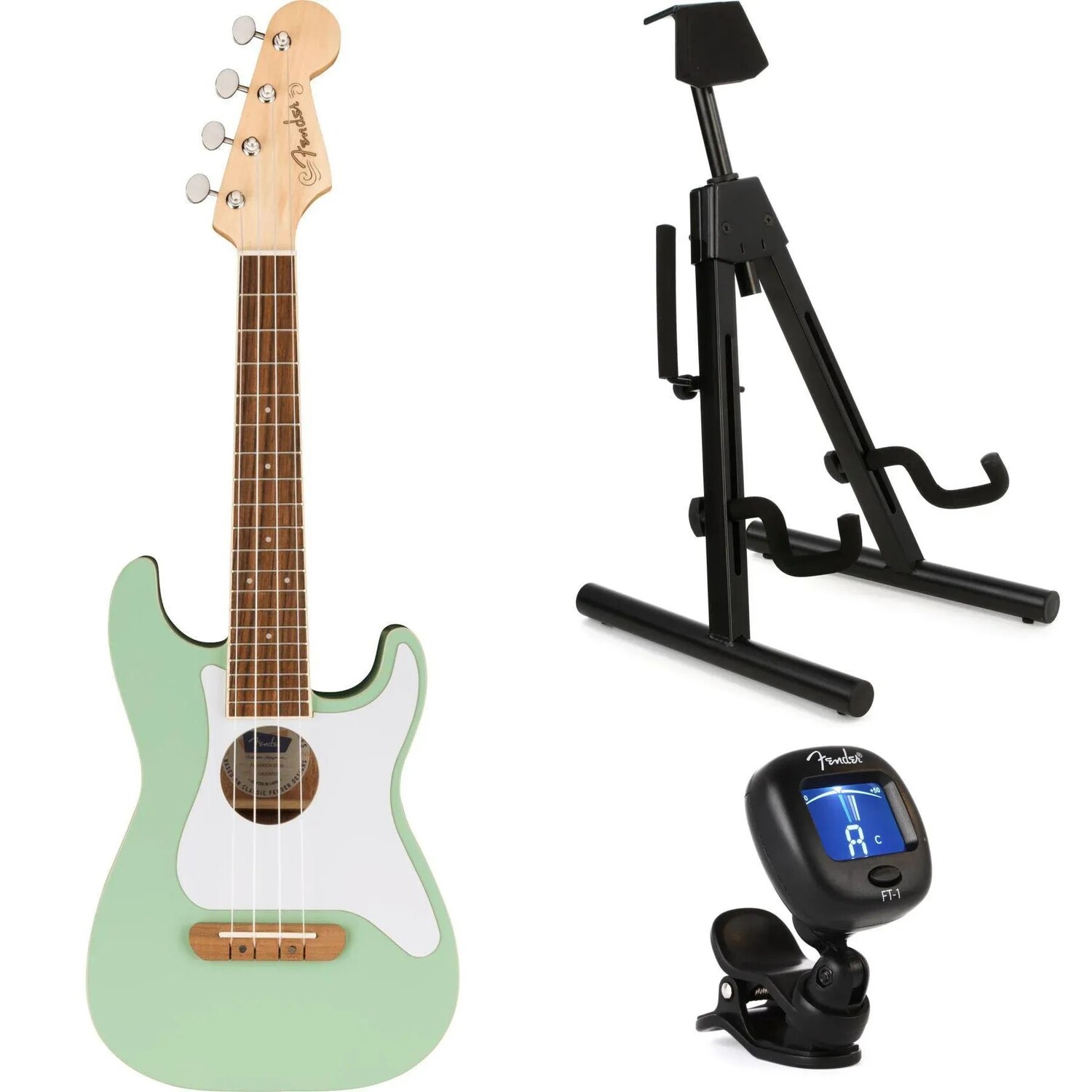 

Новый комплект Fender Fullerton Stratocaster Uke Essentials — Surf Green