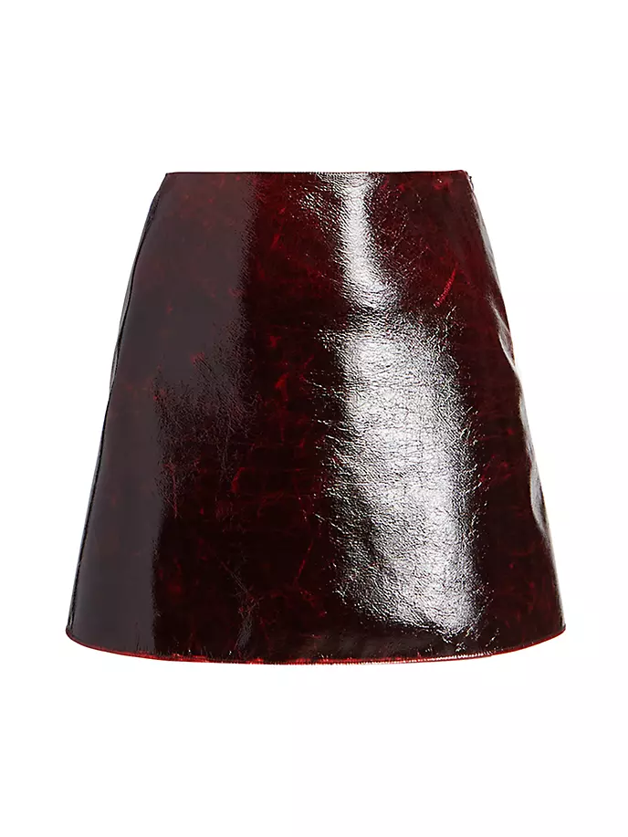 

Мини-юбка из смесовой шерсти с покрытием Alaïa, красный