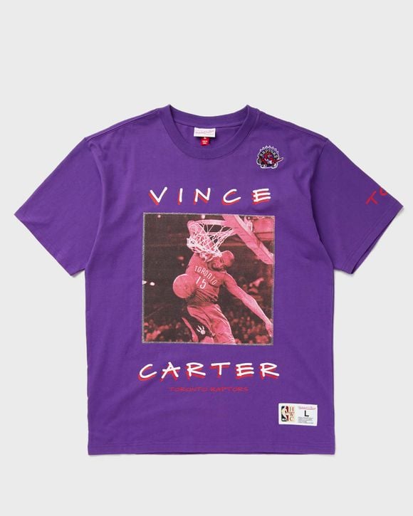 

Футболка Mitchell & Ness Nba Heavyweight Premium Player Tee Vintage Logo Toronto Raptors Vince Carter #15, фиолетовый