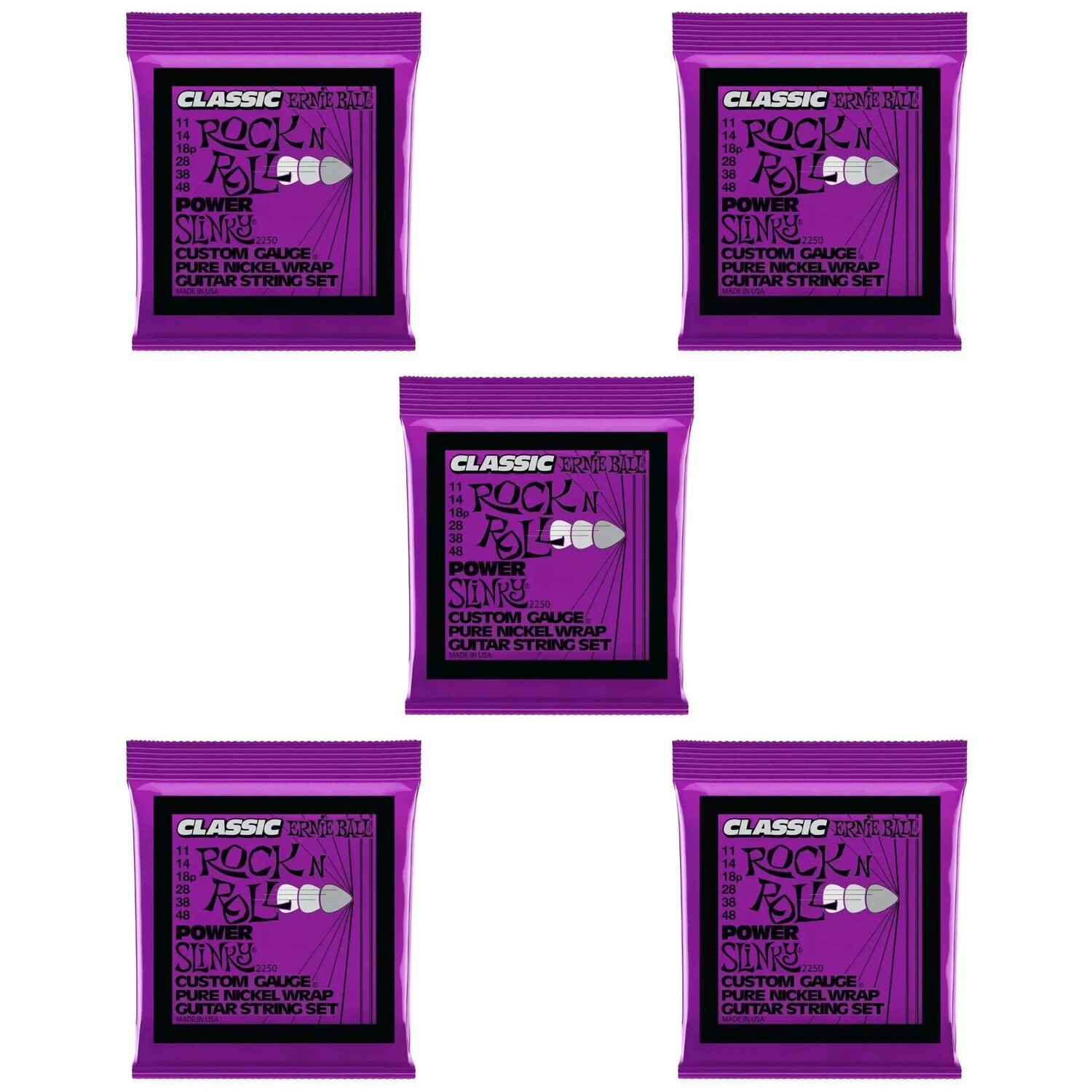 

Струны для электрогитары Ernie Ball 2250 Power Slinky Classic Rock N Roll — .011-.048 (5 шт.)