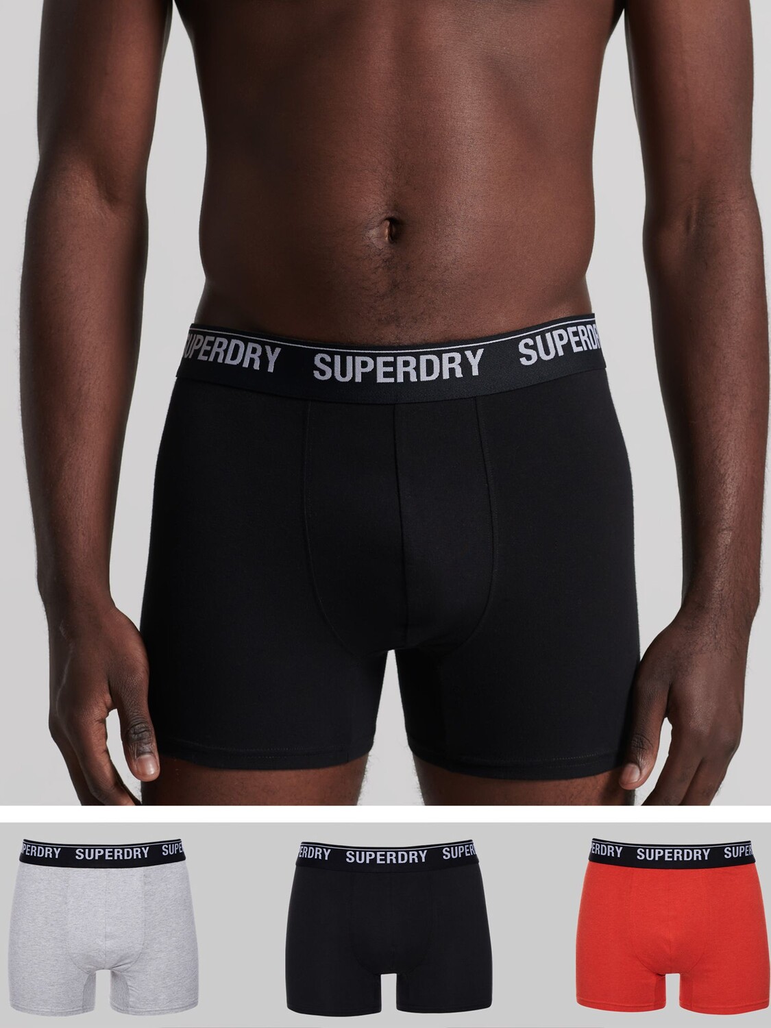 

Трусы из смеси органического хлопка Superdry, черный/оранжевый/светло-серый