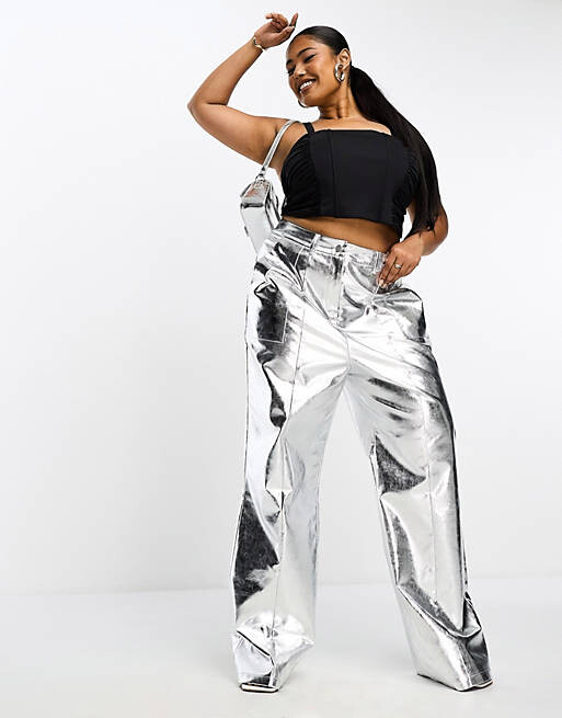 

Черный топ на бретельках с корсетом и швами ASOS DESIGN Curve