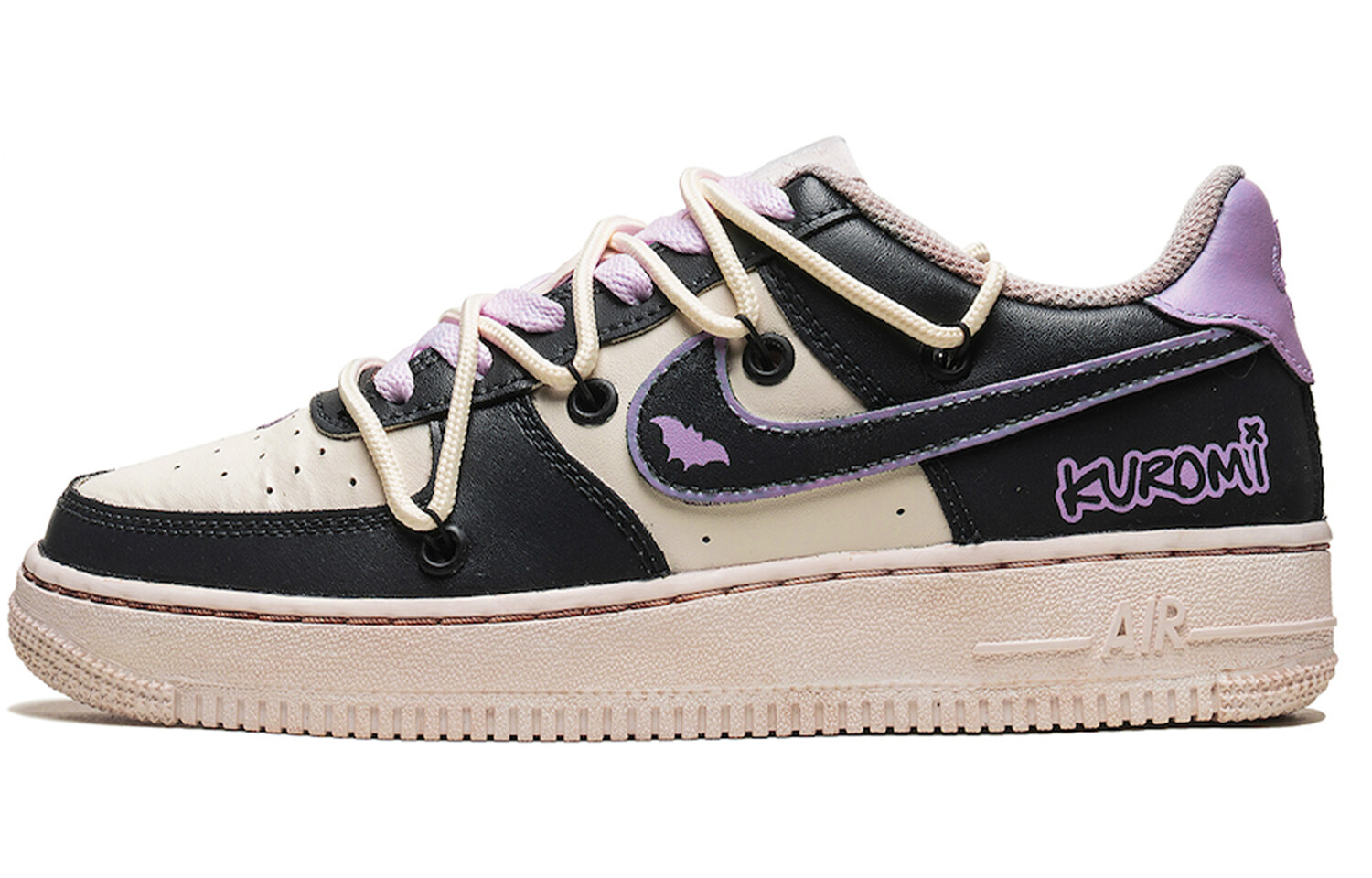 

Кроссовки Nike Air Force 1 Skateboarding Shoes Women's Low-top Beige/Black, бежевый/черный