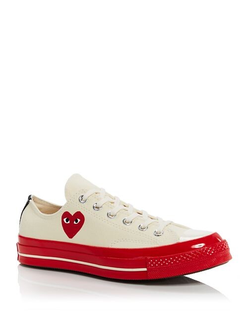 

Низкие кеды унисекс с красной подошвой из коллаборации с Converse Comme des Garçons, цвет Ivory/Cream, Фиолетовый