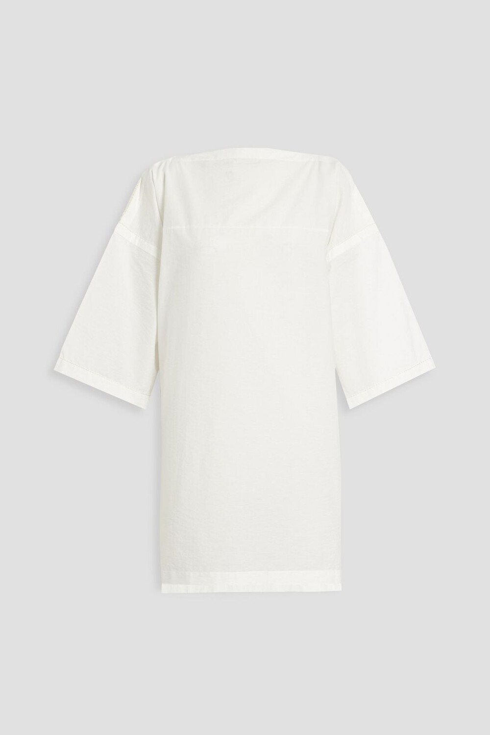 

Платье мини из жатого хлопкового поплина с отделкой крючком ACNE STUDIOS, белый