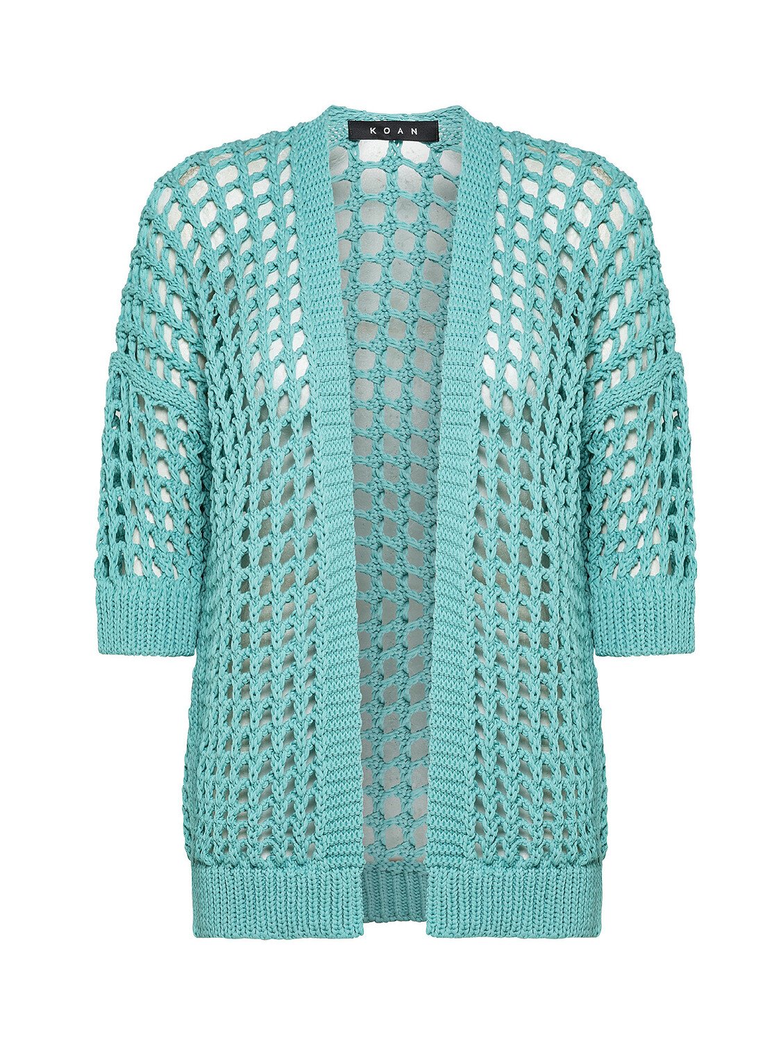 

Перфорированный кардиган с короткими рукавами Koan Knitwear, белый