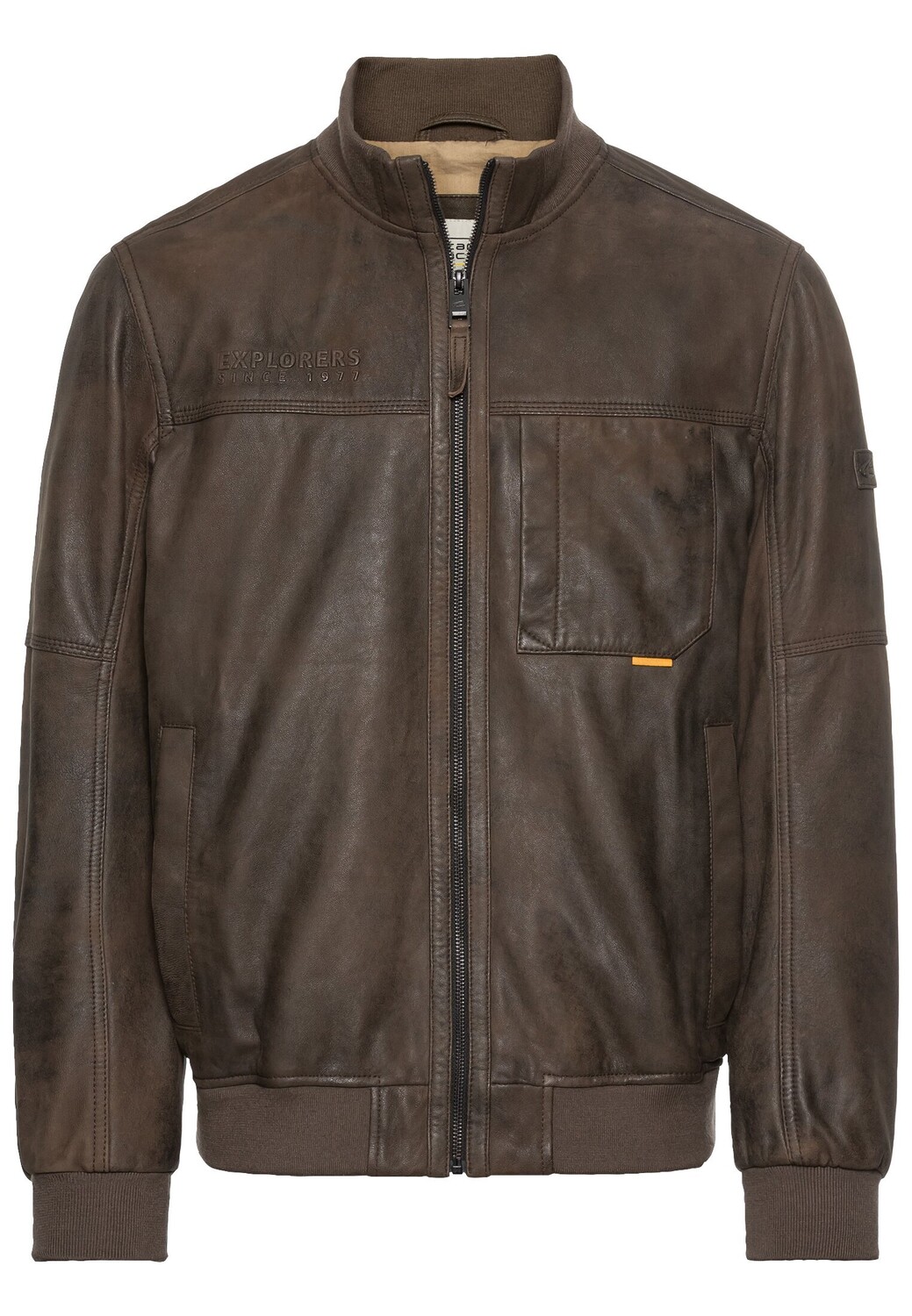 

Кожаная куртка Camel Active Lederblouson mit Strickkragen, коричневый