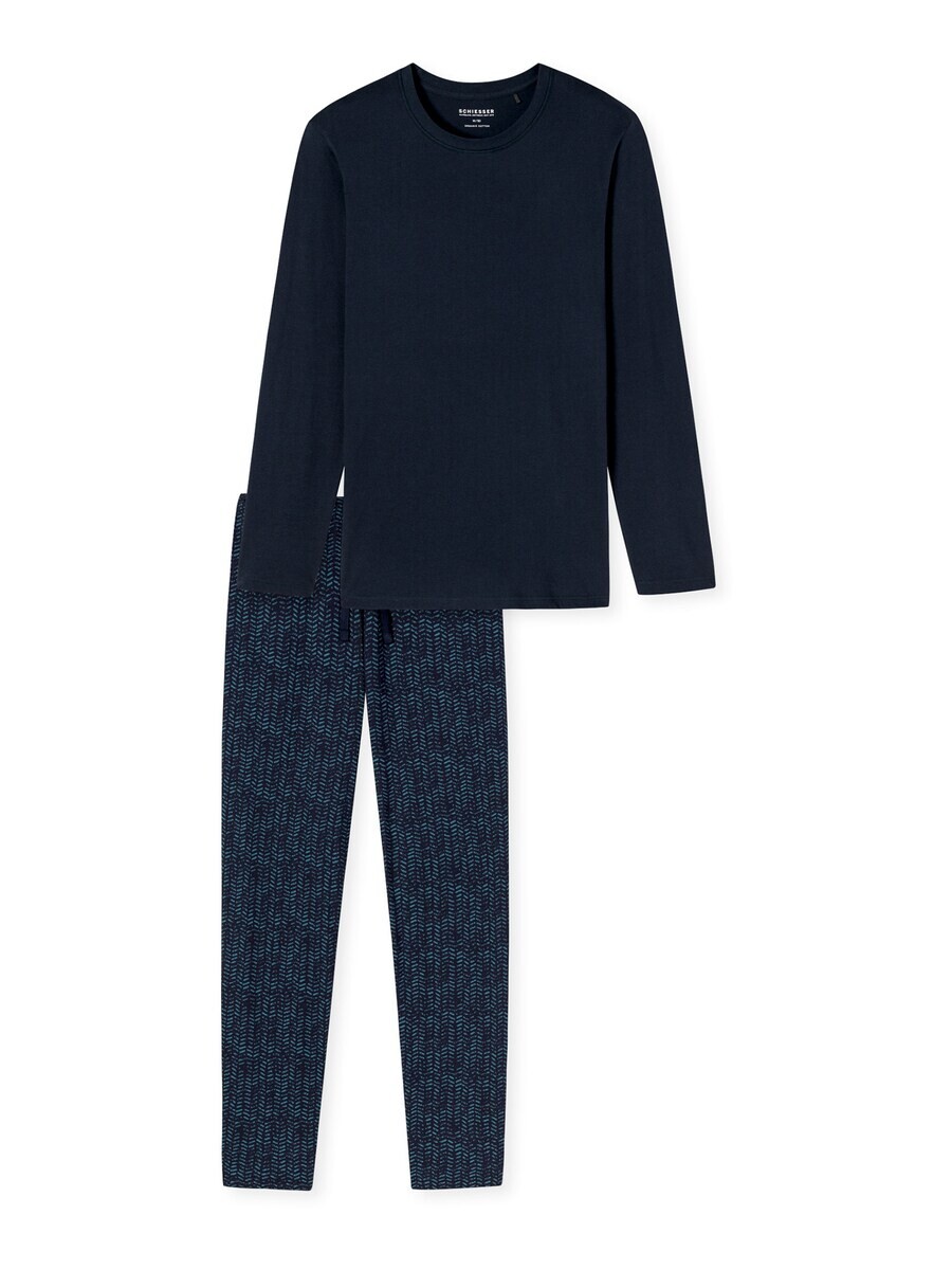 

Пижама SCHIESSER Long Pajamas Casual Nightwear, цвет Night blue
