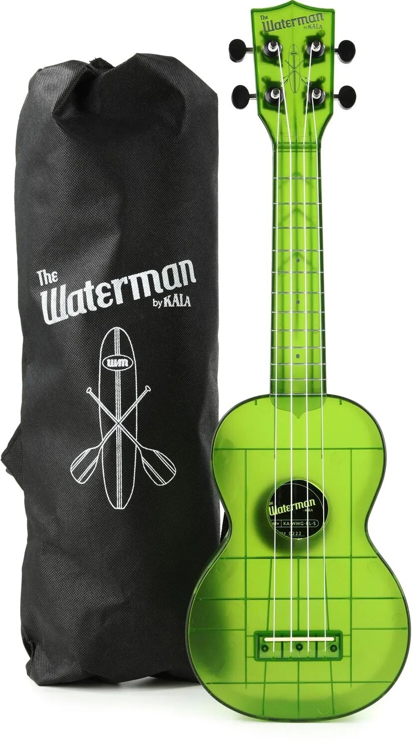 

Kala Waterman Seaglass Collection Сопрано Гавайская гитара - Прозрачный нефритовый зеленый