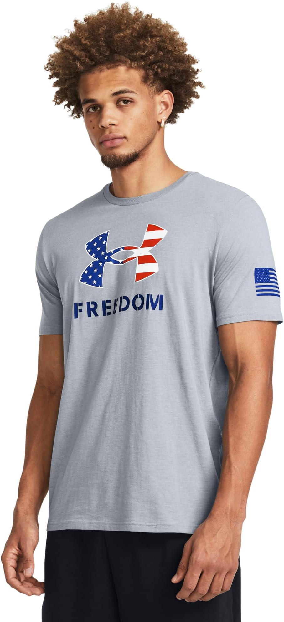 

Футболка Under Armour Freedom Logo T-Shirt, цвет Steel Medium Heather/Royal