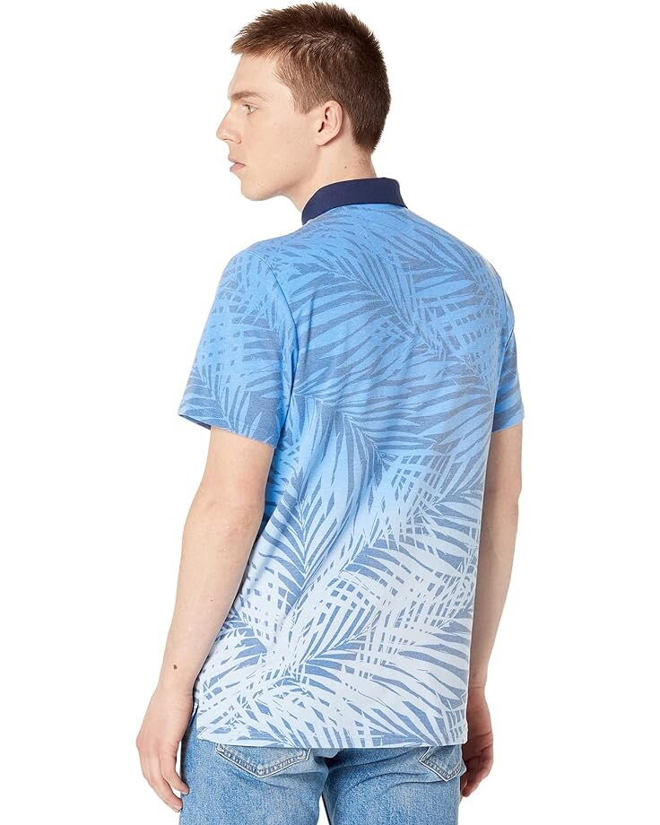 

Поло Original Penguin Golf Resort Leaf Printed Polo, цвет Blue Tattoo