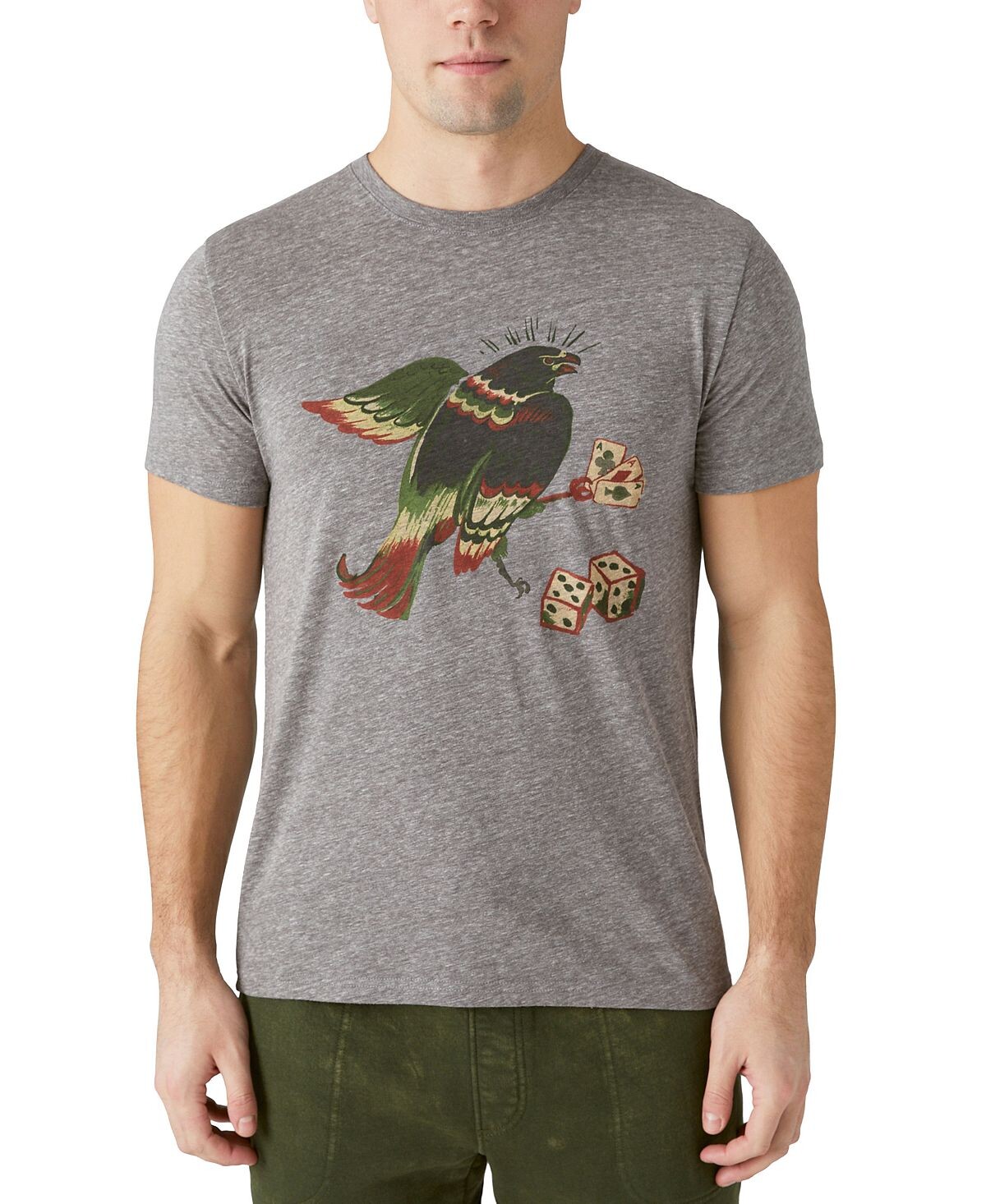 

Мужская классическая футболка с круглым вырезом Gambling Bird Lucky Brand