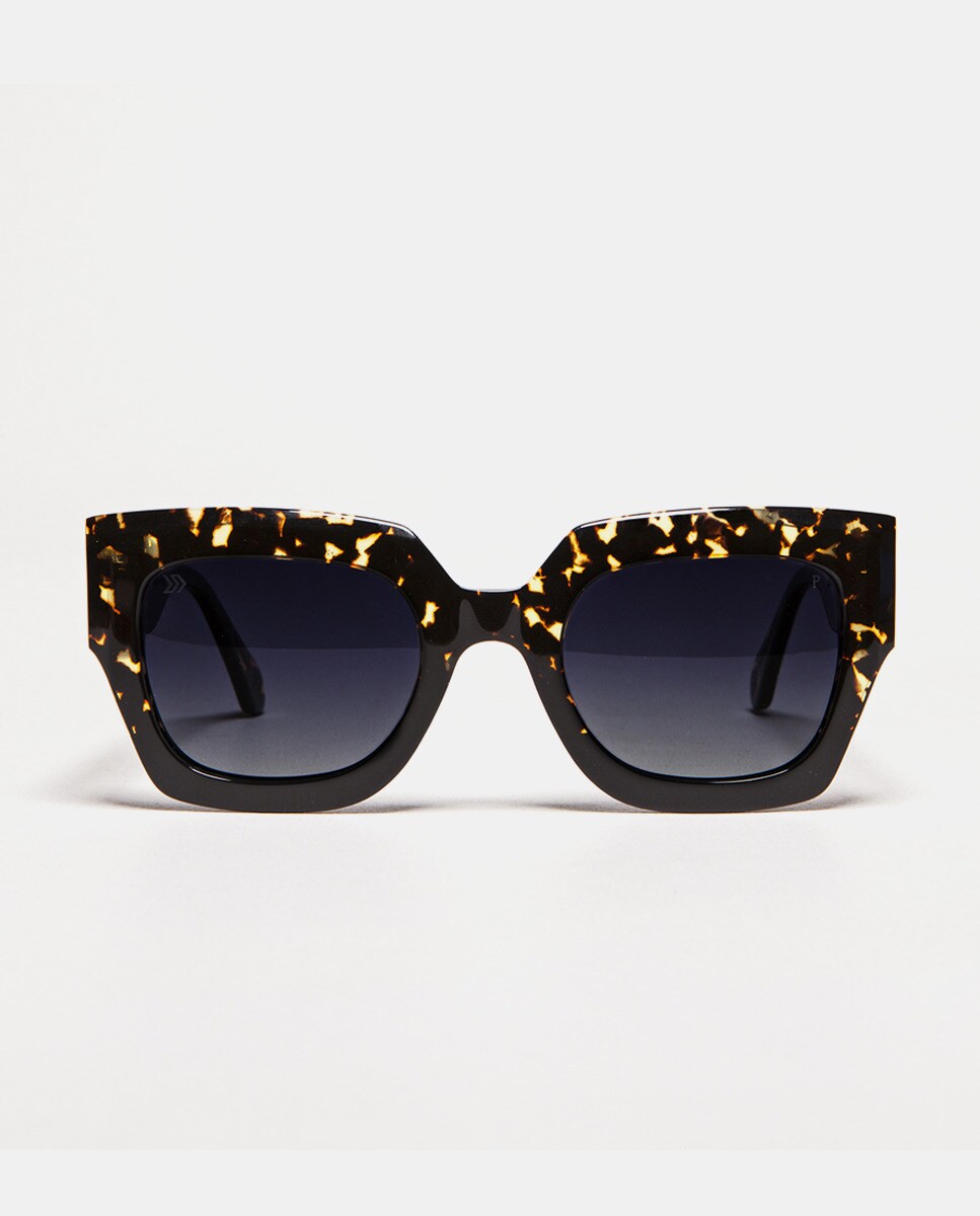 Черные квадратные женские солнцезащитные очки из органического ацетата No Idols, черный