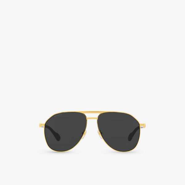 

Солнцезащитные очки-авиаторы в металлической оправе gg1220s Gucci, желтый