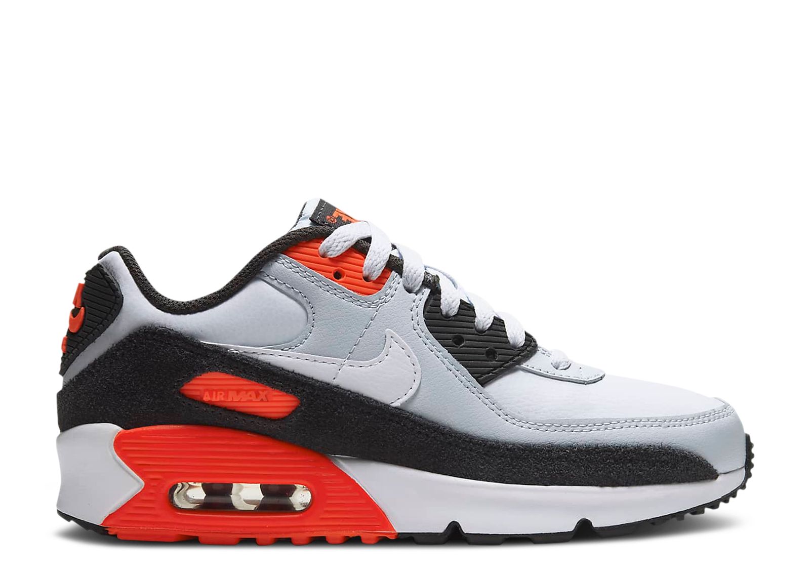 

Кроссовки Nike Air Max 90 Leather Gs 'Football Grey Bright Crimson', серый