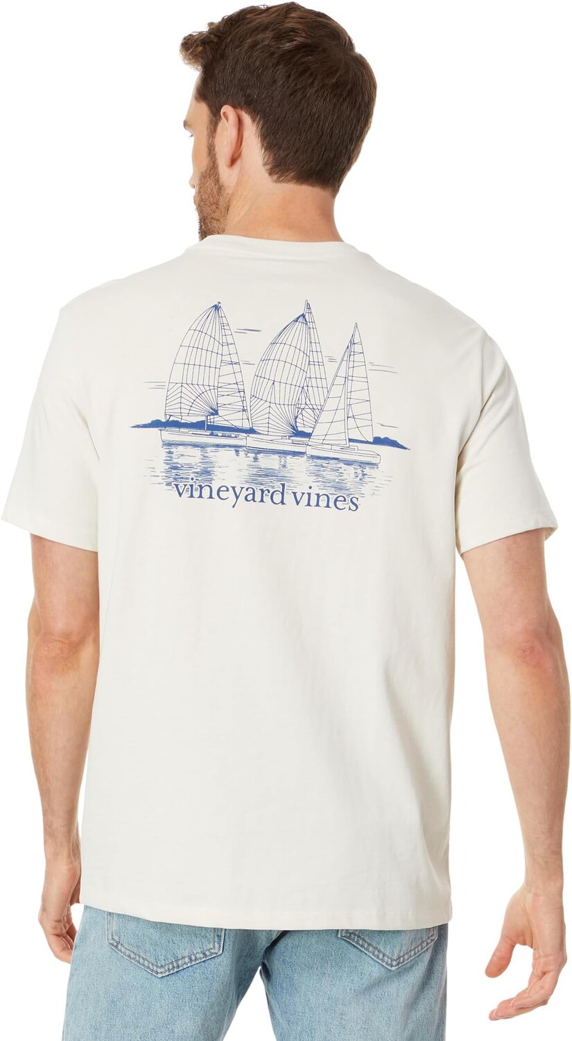 

Футболка с короткими рукавами и карманами Spinnaker Sails Vineyard Vines, цвет Stone