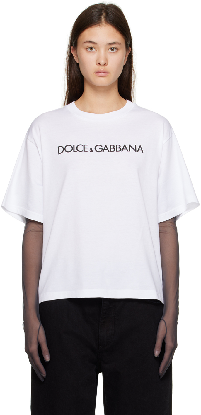 

Белая футболка с круглым вырезом Dolce & Gabbana, Белый