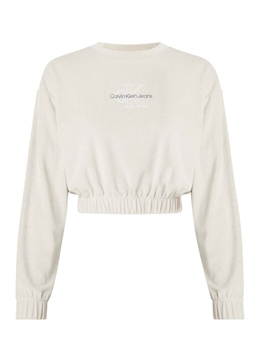 

Бежевый женский свитшот с круглым вырезом Calvin Klein Jeans