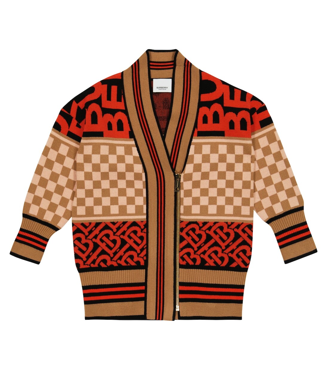 

Кардиган из шерсти и кашемира Burberry Kids, мультиколор
