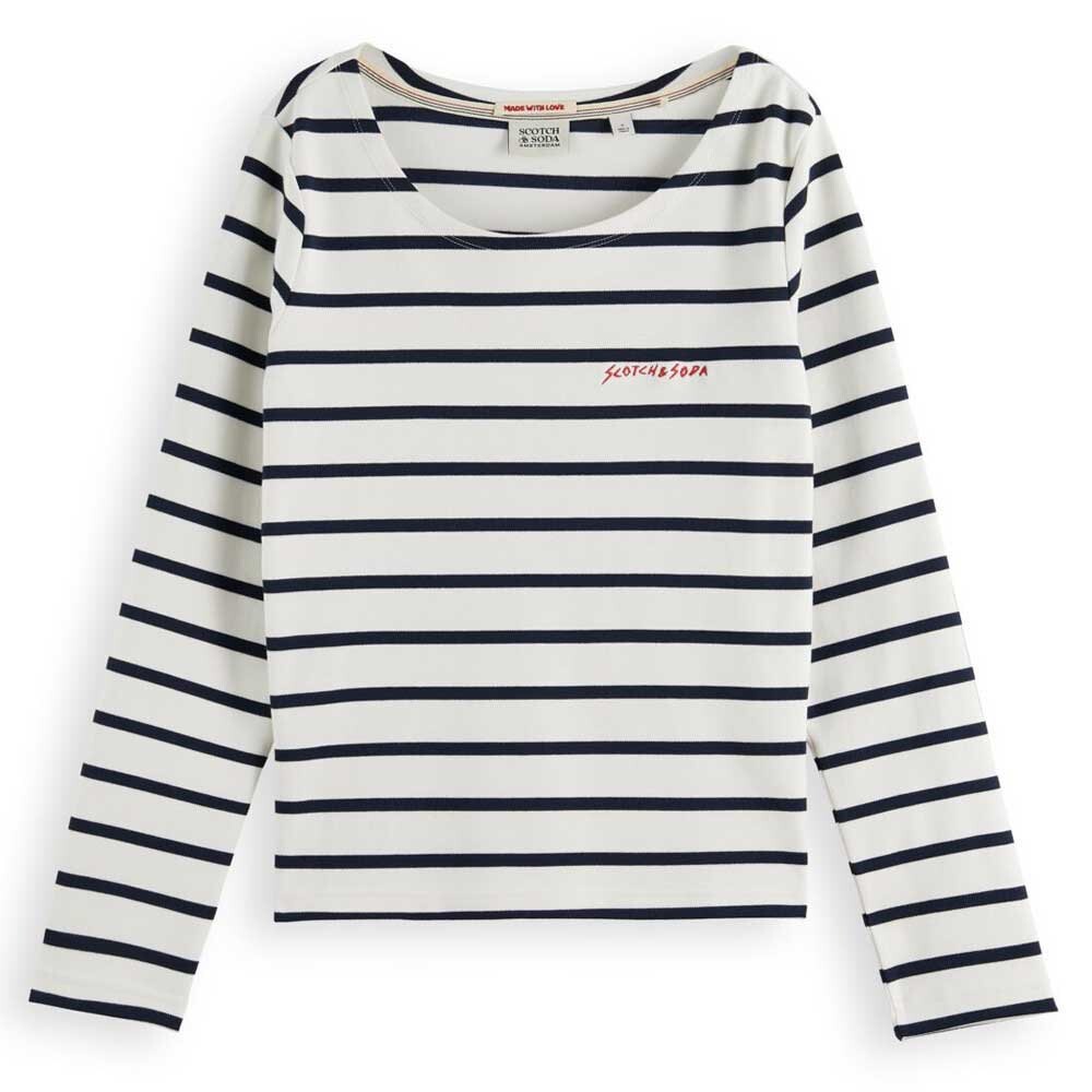 

Футболка с длинным рукавом Scotch & Soda Breton Striped, синий