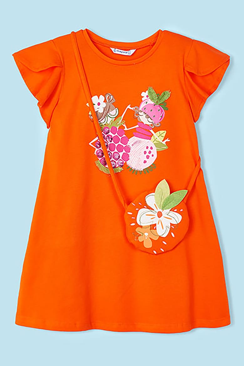 Хлопковое платье с вырезом и туалетным столиком Mayoral, оранжевый