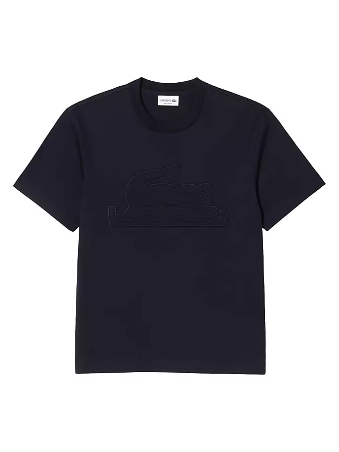 

Футболка с круглым вырезом и логотипом Lacoste & Croc Lacoste, темно-синий