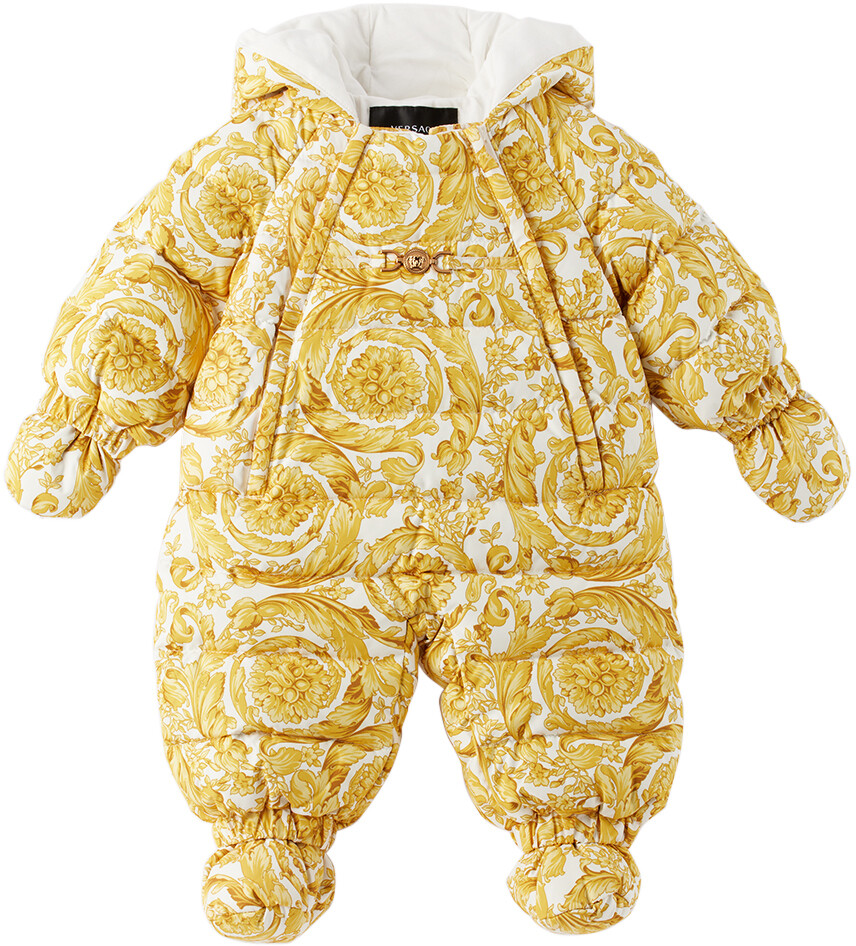 

Зимний комбинезон на пуху Baby White & Gold Barocco Белый/Золотой Versace