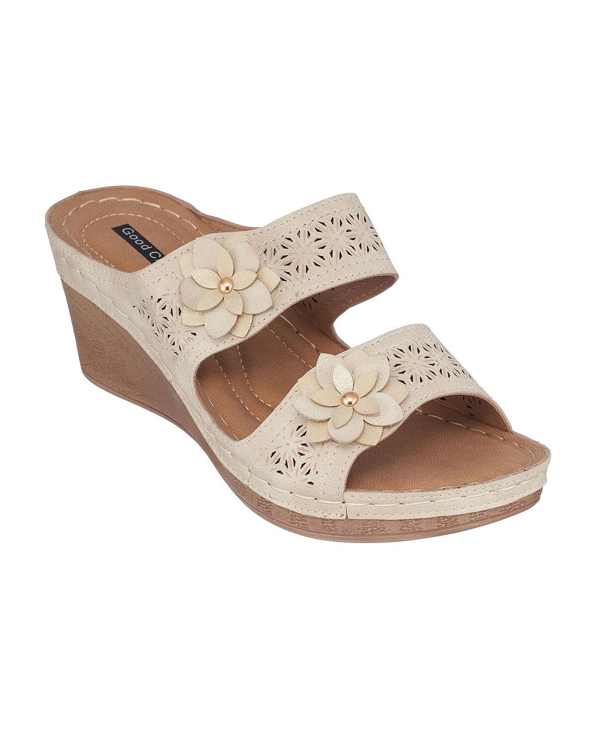 

Женские шлепанцы на танкетке Cie GC Shoes, золотой